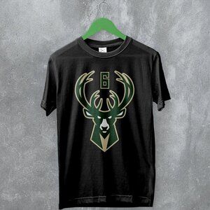 Milwaukee Bucks Iconic Team Logo In Six Basketball Fan Game Day T-Shirt 165